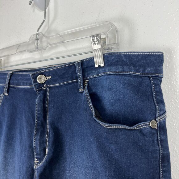 Extreme Jean Shorts Women 40 - 2X Blue Denim Stretch Casual Bottoms - Picture 5 of 10